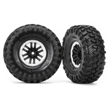 Tires and wheels, assembled, glued (TRX-4® 1.9” satin beadlock wheels, Canyon Trail 4.6x1.9” tires) (2)