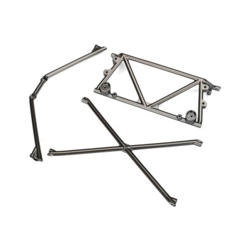 Tube chassis, center support/ cage top/ rear cage support (satin black chrome-plated)