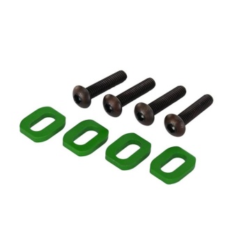 Washers, motor mount, aluminum (green-anodized) (4)/ 4x18mm BCS (4)