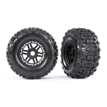 Tires & wheels, assembled, glued (black wheels, dual profile (2.8