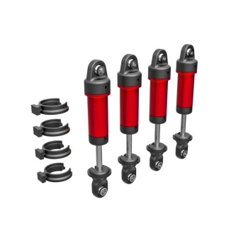 Shocks, GTM, 6061-T6 aluminum Red (4), Alu TRX-4M