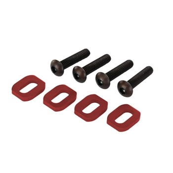 Washers, motor mount, aluminum (red-anodized) (4)/ 4x18mm BCS (4)