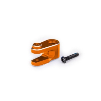 Servo horn, steering, 6061-T6 aluminum (orange-anodized)/ 3x15mm BCS (with threadlock) (1)