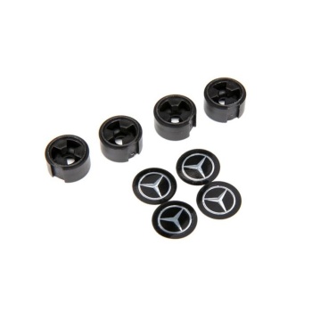 Center caps, Mercedes-Benz® G 500® 4x4² wheel (black) (4) (requires #8255A extended stub axle)