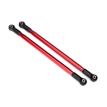 Suspension link, rear (upper) (aluminum, red-anodized) (10x206mm, center to center) (2) (assembled with hollow balls)