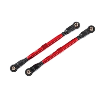 Toe links, front (TUBES red-anodized, 6061-T6 aluminum) (2) (for use with #8995 WideMaxx? suspension kit)