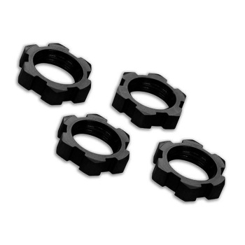 wheels-Nuts splined 17mm serrated Black (4)