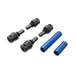 Driveshafts, center, male (steel) (4)/ driveshafts, center, female, 6061-T6 aluminum (blue-anodized) (front & rear) TRX-4M