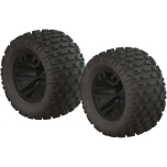 Arrma dBoots Fortress MT rehvid, liimitud mustale veljele, 14mm hex (2tk)