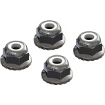 Arrma Flanged Nyloc Locknut 4mm Silver (4)