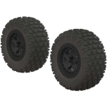 Arrma Fortress SC Tire Set Glued Black (14mm hex) (2)