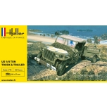 Heller US 1/4 Ton Truck & Trailer 1:72