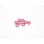 Hiro Seiko 3mm Alloy Spacer Set (thickness 1.0 mm), Red (8 pcs)