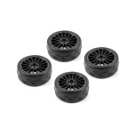 Hudy 1/10 Pre-Glued Slick Belted Tires Right & Left (2+2)