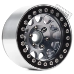 INJORA 1.9" Aluminum Alloy Beadlock Wheel Rims for 1/10 RC Crawler, Titanium Grey/Black (4 pcs)