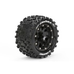 Louise MT-UPHILL MFT 1/10 Monster Truck tire (soft) Bead-Lock 1/2" offset, black rim (12mm hex) (2pcs)