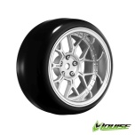Louise 1/10 changeable offset 2-piece drift wheels with drift tires, 12mm hex (set of 4)