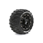 Louise MT-CYCLONE MFT 1/10 Monster Truck tire (soft) Bead-Lock 1/2" offset, black rim (12mm hex) (2pcs)
