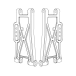MJX Hyper Go 12212 Rear Lower Suspension Arms - Part Number P12250