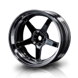 MST Drift 5-spoke GT wheels, silver/dark chrome, changable offset (4pcs)
