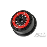 Proline F-11 2.2"/3.0" Red/Black Bead-Loc Wheels (Slash 4X4 F/R, Slash 2WD R) (2)