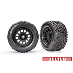 Traxxas XRT Black Wheels w/ Belted Gravix Race Tires (L&R)