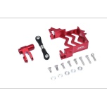 GPM alu standard servo mount + 25T horn + hardware for Traxxas X-MAXX, red