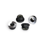 Nylock nut with flanged 5mm Alu, serrated, Black (4)