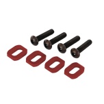 Washers, motor mount, aluminum (red-anodized) (4)/ 4x18mm BCS (4)