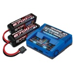 Traxxas aku/laadija komplekt (sisaldab #2973 Dual iD laadija (1), #2890X 6700mAh 14.8V 4-cell 25C LiPo akud (2))