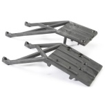 Skidplates, front & rear (black) Slash 2WD