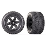 Traxxas 2.8" Gravix® rehvid, liimitud RXT mustale veljele, vahtkummist sisud (4WD Rustler ette/taha, 2WD ainult ette) (TSM) (2 tk)