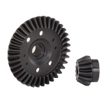 Ring gear, differential/ pinion gear, differential (machined, spiral cut) (rear)