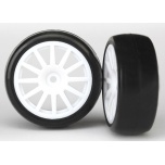 LaTrax Rally tyre glued on white spoke wheel (2)