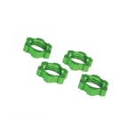 wheels-Nuts, splined, 17mm, serrated (green-Anodized) (4)