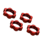 wheels-Nuts, splined, 17mm, serrated (Red-Anodized) (4)