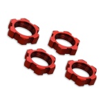 wheels-Nuts, splined, 17mm, serrated (Red-Anodized) (4)