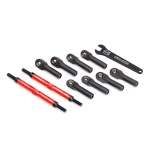  Toe links, E-Revo VXL (TUBES red-anodized, 7075-T6 aluminum, stronger than titanium) (144mm) (2)