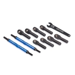  Toe links, E-Revo VXL (TUBES blue-anodized, 7075-T6 aluminum, stronger than titanium) (144mm) (2)
