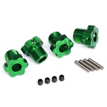 Wheel hubs, splined, 17mm (Green-anodized) (4)