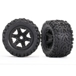 Traxxas Tires & wheels, assembled, glued (black wheels, Talon EXT tires, foam inserts) (2) (17mm splined) (TSM rated)