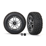 Tires and wheels, assembled, glued (2.6" black, satin chrome-plated Mercedes-Benz® G 500® 4x4² wheels, 4.6x2.6" tires) (2)
