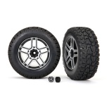 Tires and wheels, assembled, glued (2.6" black, satin chrome-plated Mercedes-Benz® G 500® 4x4² wheels, 4.6x2.6" tires) (2)