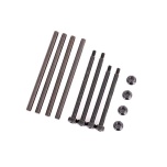  Suspension pin set, front & rear (hardened steel), 4x67mm (4), 3.5x48.2mm (2), 3.5x56.7mm (2)/ M3x0.5mm NL, flanged (2)