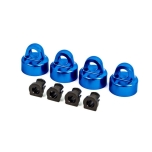 Shock caps, aluminum (blue-anodized), GT-Maxx® shocks (4)/ spacers (4) (for Sledge™)