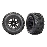  Tires and wheels, assembled, glued (3.8" black wheels, Sledgehammer® tires, foam inserts) (2)